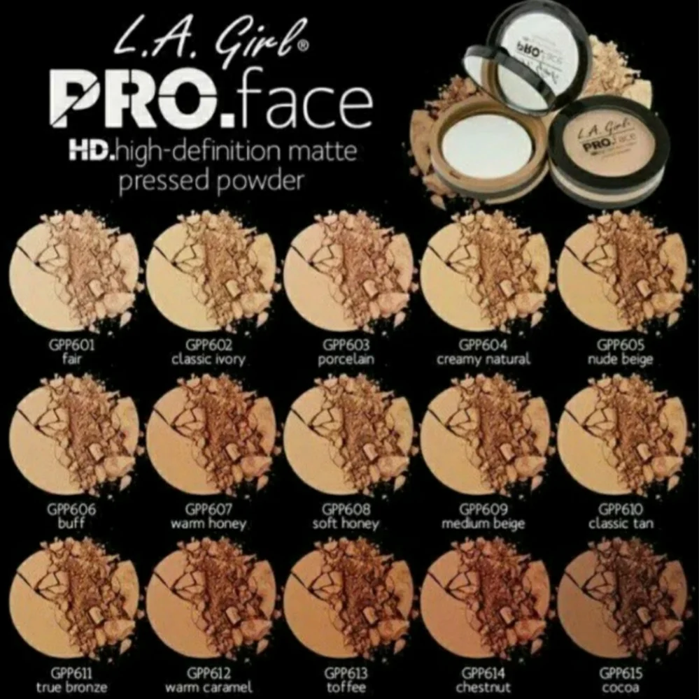 L.A. Girl PRO.Face HD Matte Pressed Powder, GPP608 SOFT HONEY (2 pack)